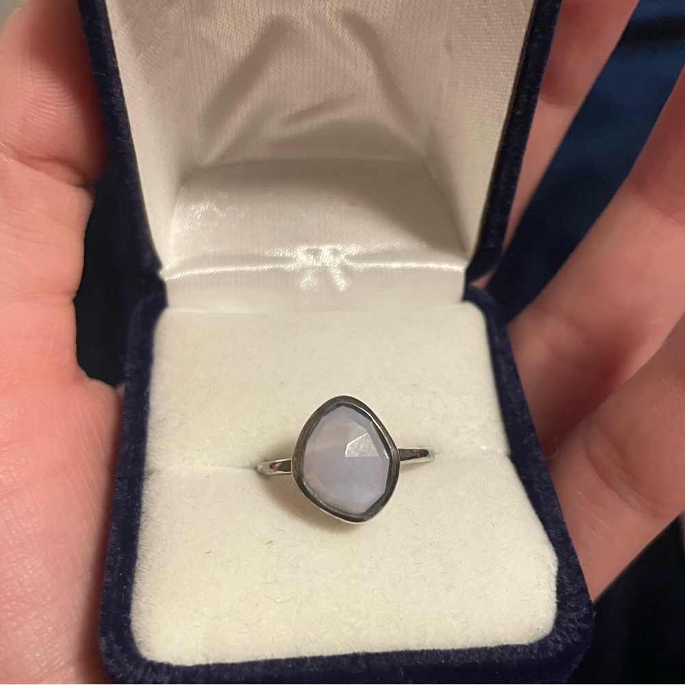 Monica Vinader Siren small Blue Lace Agate ring